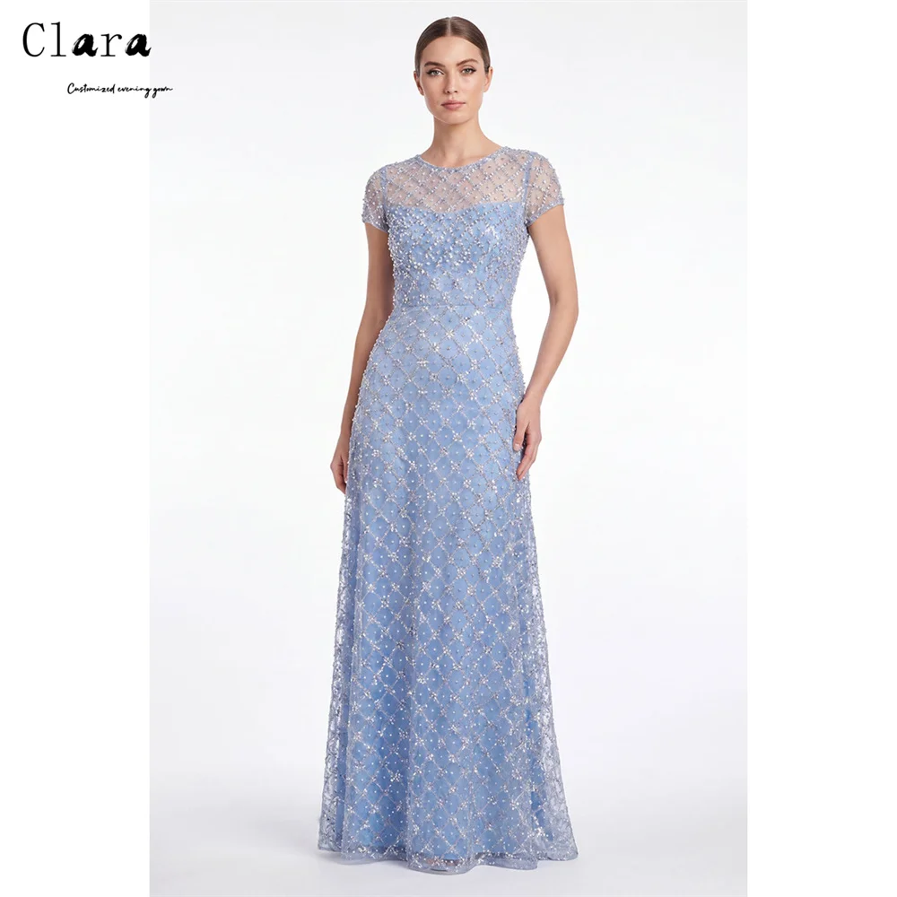 Clara Custom Sky Blue Crew Neck Floor Length Lace Evening Dresses 2026 Luxury Woman Elegant Evening Dress for Event Party Women
Clara Custom Sky Blue Crew Neck Floor Length Lace Evening Dresses 2026 Luxury Woman Elegant Evening Dress for Event Party Women