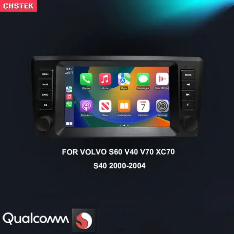 CHSTEK Car Radio Carplay Android13 For Volvo S60 S40 V40 V70 XC70 XC90 2000 2001 2002 2003 2004 Multimedia GPS Bluetooth WIFI 4G