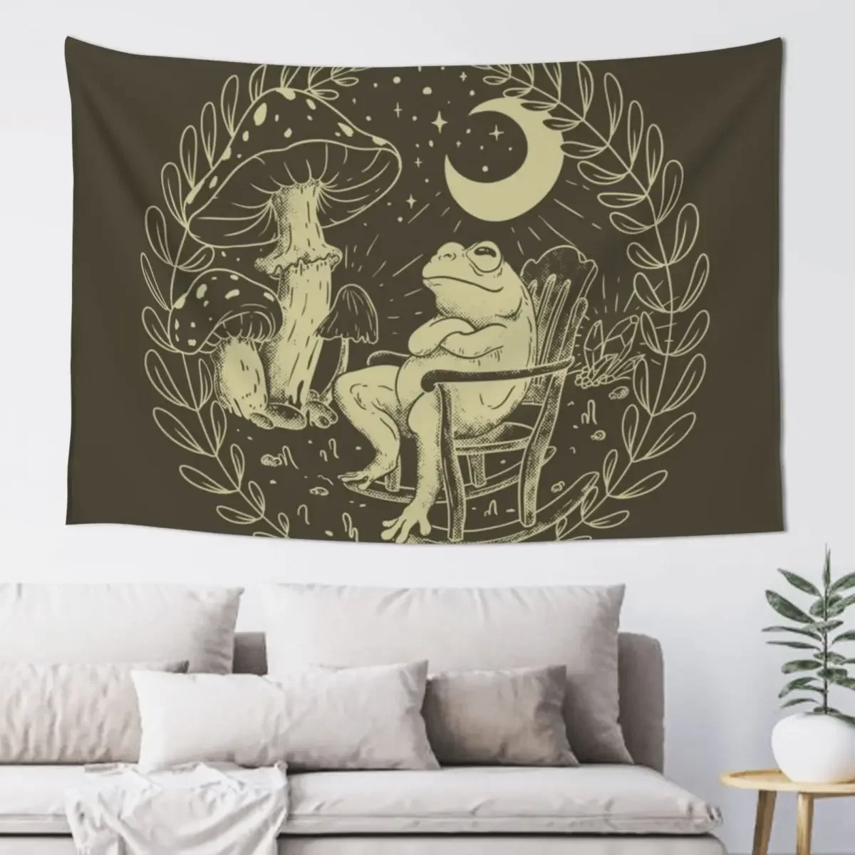 Goblincore Aesthetic Cottagecore Frog Chilling - Khaki - waiting for mushrooms to grow - Mycology Fungi Shrooms Forager Tapestry
Goblincore Aesthetic Cottagecore Frog Chilling - Khaki - waiting for mushrooms to grow - Mycology Fungi Shrooms Forager Tapestry