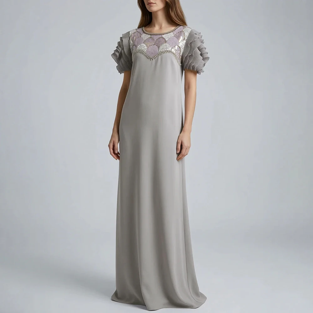 Women's Scoop Neck Tiered Short Sleeve Prom Gowns Customized Satin A-line Floor Length Evening Dress Party Dress New 2026
Women's Scoop Neck Tiered Short Sleeve Prom Gowns Customized Satin A-line Floor Length Evening Dress Party Dress New 2026
