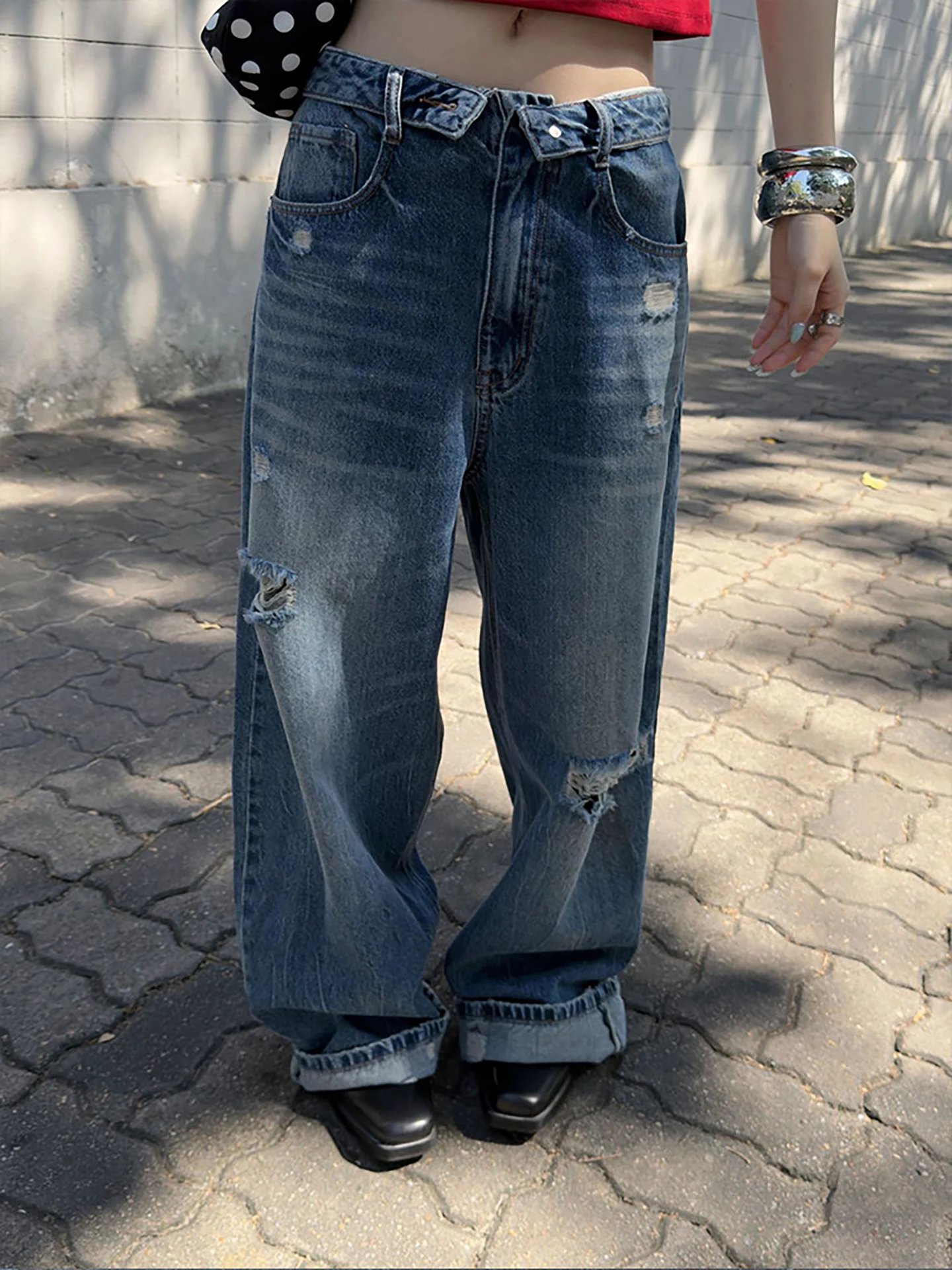 Retro European Wide Leg Denim Jeans High Waist Cuffed Summer Spicy American Style Loose Straight Long Pants for Women
Retro European Wide Leg Denim Jeans High Waist Cuffed Summer Spicy American Style Loose Straight Long Pants for Women