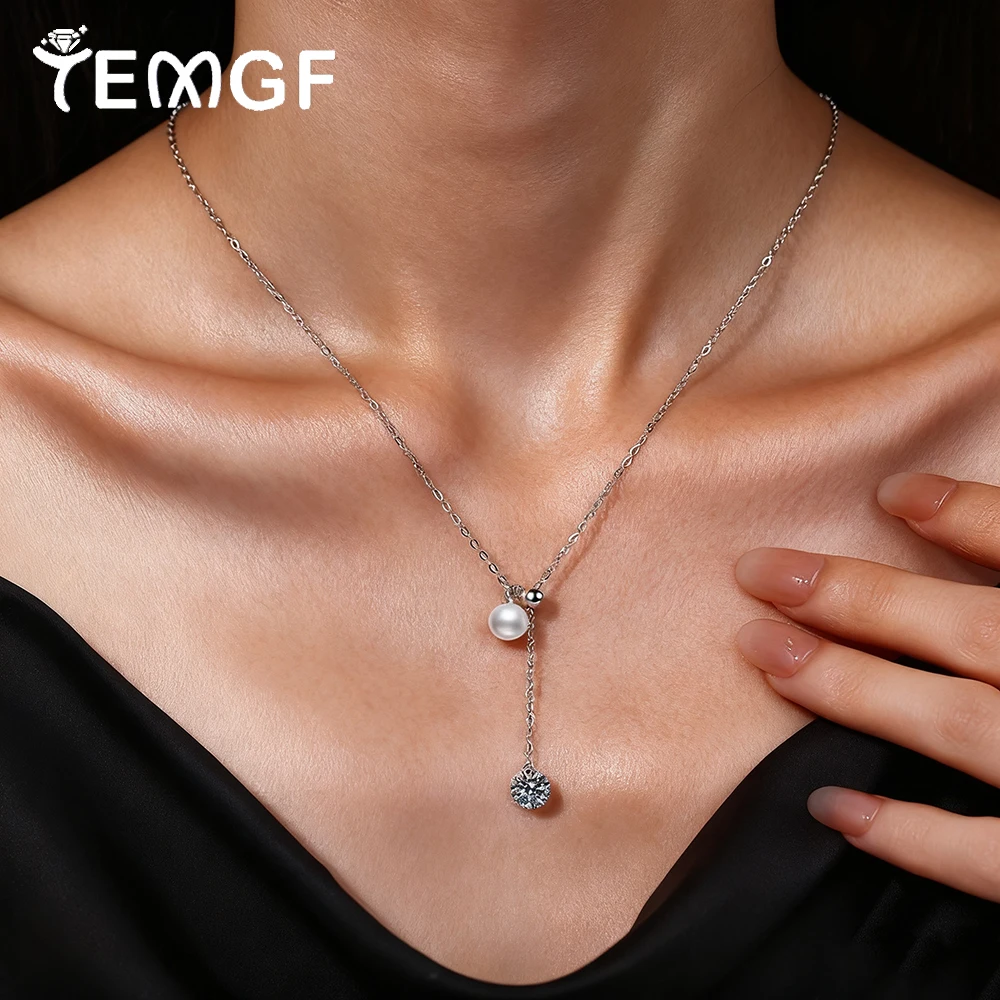 TEMGF 6.5mm Moissanite Pendant Tassel Necklace S925 Sterling Silver Plated 18k Gold Chain Women Elegant Shiny Neck Pearl Jewelry
TEMGF 6.5mm Moissanite Pendant Tassel Necklace S925 Sterling Silver Plated 18k Gold Chain Women Elegant Shiny Neck Pearl Jewelry