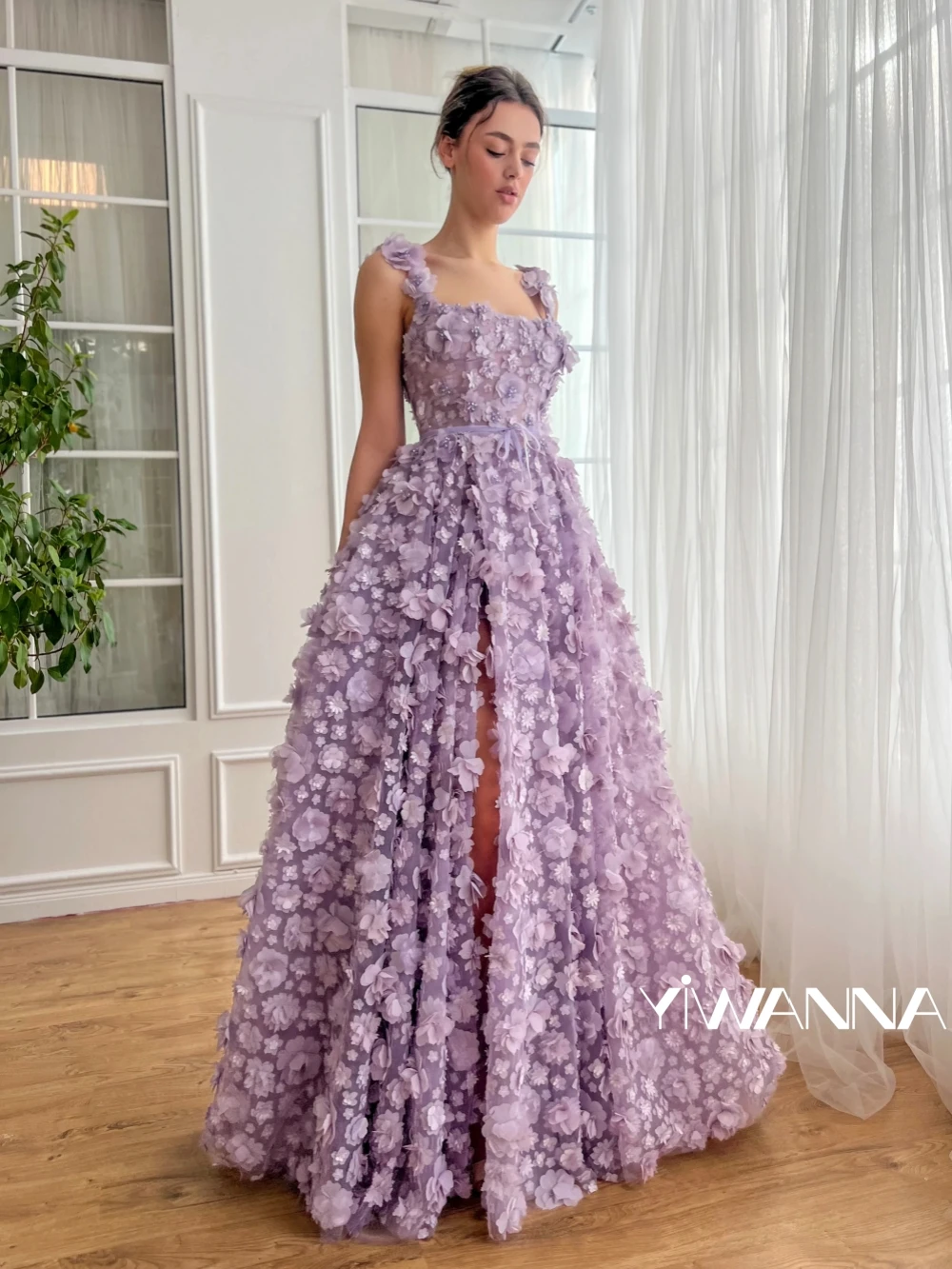 Luxury Purple 3D Flower Evening Dress For Women Sexy Strapless High Slit Wedding Party Gown Customized Beaded Long Prom Dresses
Luxury Purple 3D Flower Evening Dress For Women Sexy Strapless High Slit Wedding Party Gown Customized Beaded Long Prom Dresses