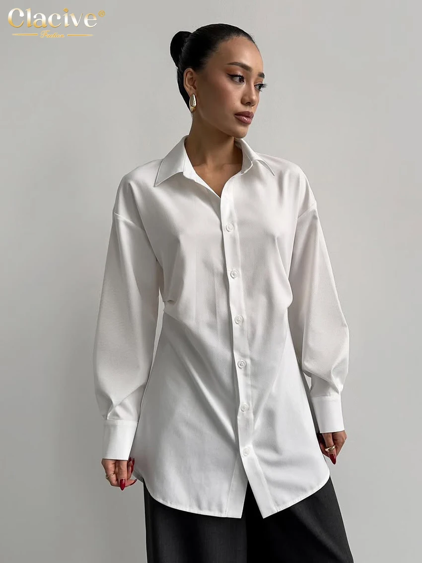 Clacive Fashion Loose White Women's Blouse 2025 Casual Lapel Long Sleeve Shirts Elegant Classic Solid Blusas Top Female Clothing
Clacive Fashion Loose White Women's Blouse 2025 Casual Lapel Long Sleeve Shirts Elegant Classic Solid Blusas Top Female Clothing