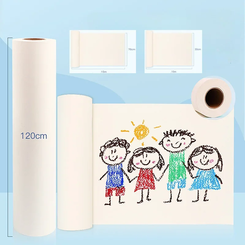 85g Original Wood Pulp Painting Roll Paper Children's Acrylic Color Lead Crayon Watercolor Graffiti Extra Long Thick Art Paper
85g Original Wood Pulp Painting Roll Paper Children's Acrylic Color Lead Crayon Watercolor Graffiti Extra Long Thick Art Paper