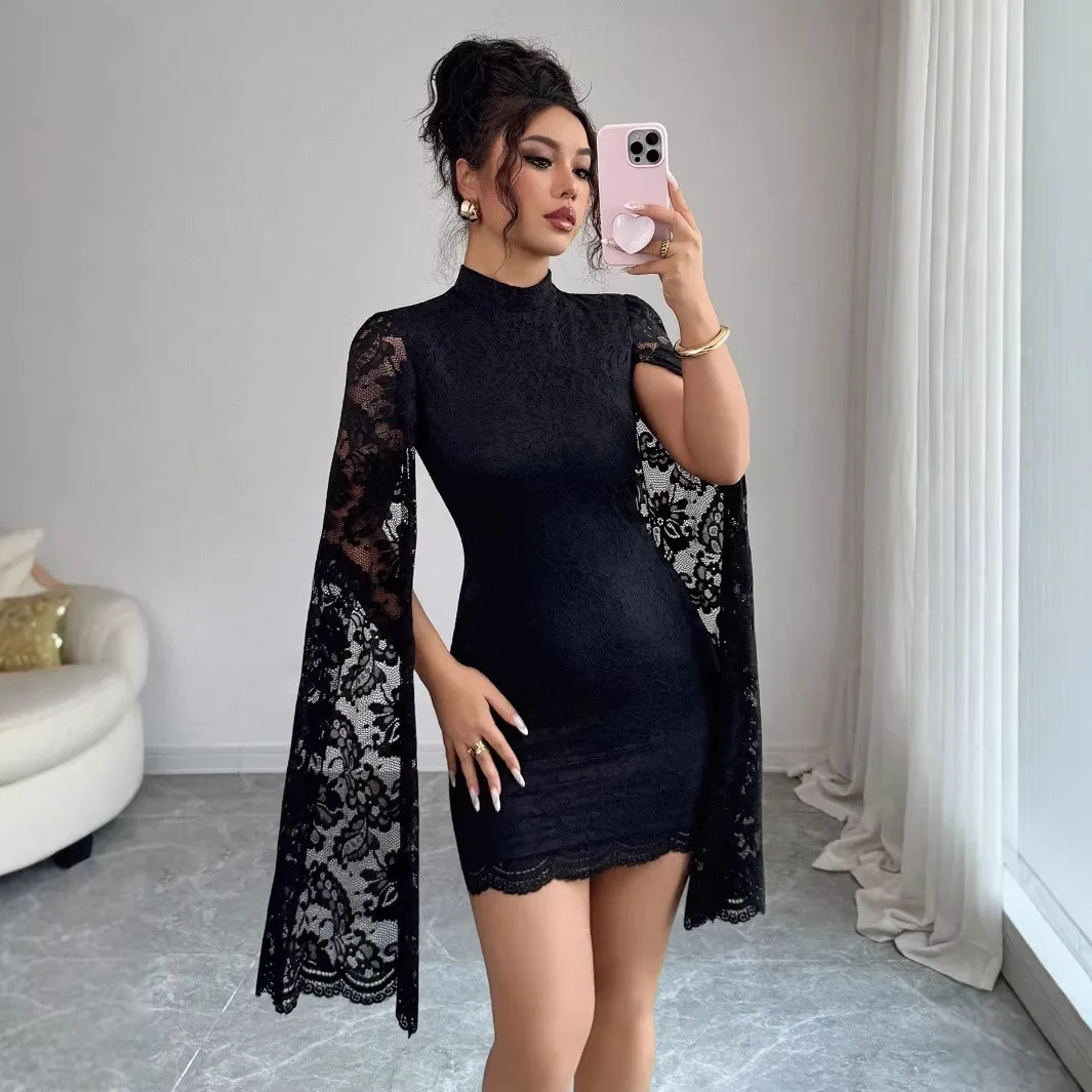 Fashion Lace Dress Long Sleeve Sexy Split Bodycon Dresses Spring Summer Women Elegant Party Mini Dresses
Fashion Lace Dress Long Sleeve Sexy Split Bodycon Dresses Spring Summer Women Elegant Party Mini Dresses