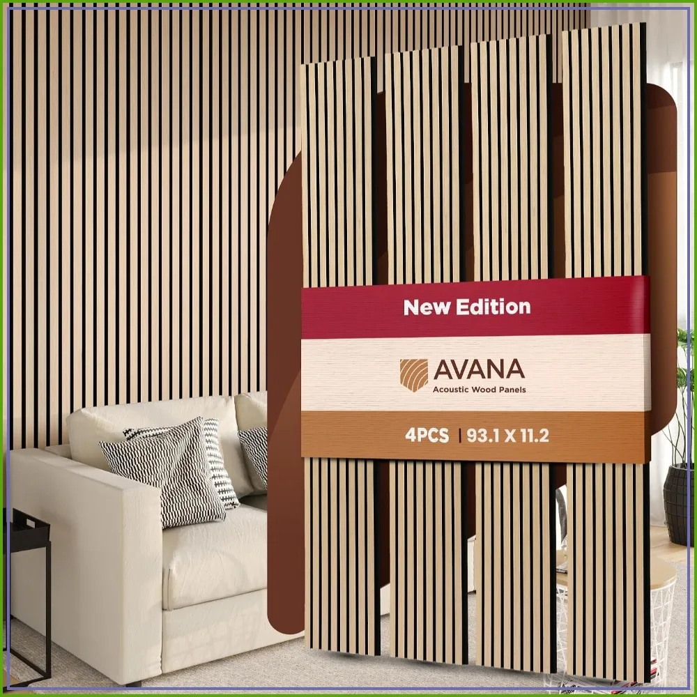 Acoustic Wood Wall Panels 4-Pack - 93.2x11.25in, Fits 94x12 Layout - White Oak Interior Wall Decor for Home, Office
Acoustic Wood Wall Panels 4-Pack - 93.2x11.25in, Fits 94x12 Layout - White Oak Interior Wall Decor for Home, Office