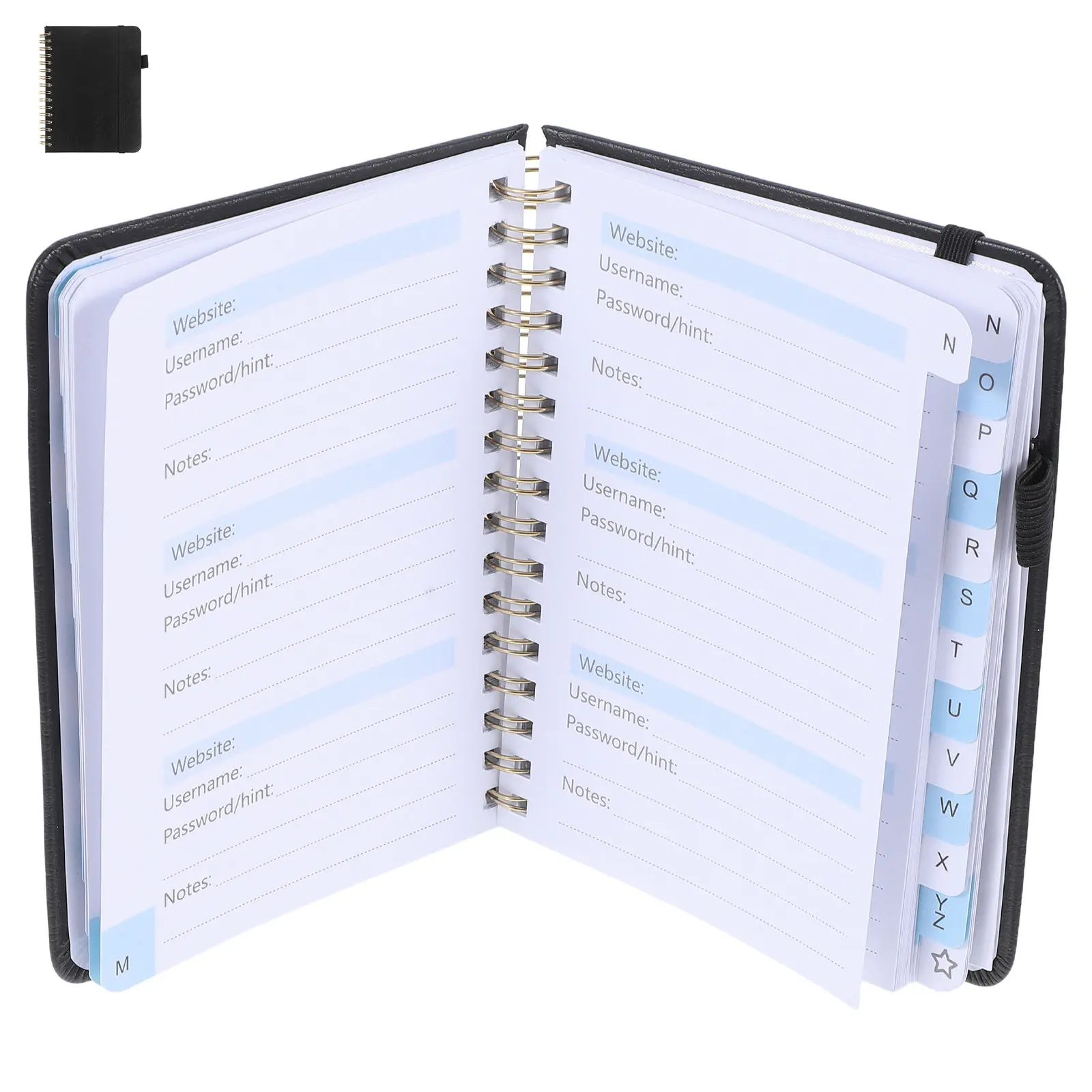 Password Spiral Notebook Refillable Address Book Binder Alphabetical Tabs Pen Loop Portable For Office Home Travel Seniors
Password Spiral Notebook Refillable Address Book Binder Alphabetical Tabs Pen Loop Portable For Office Home Travel Seniors