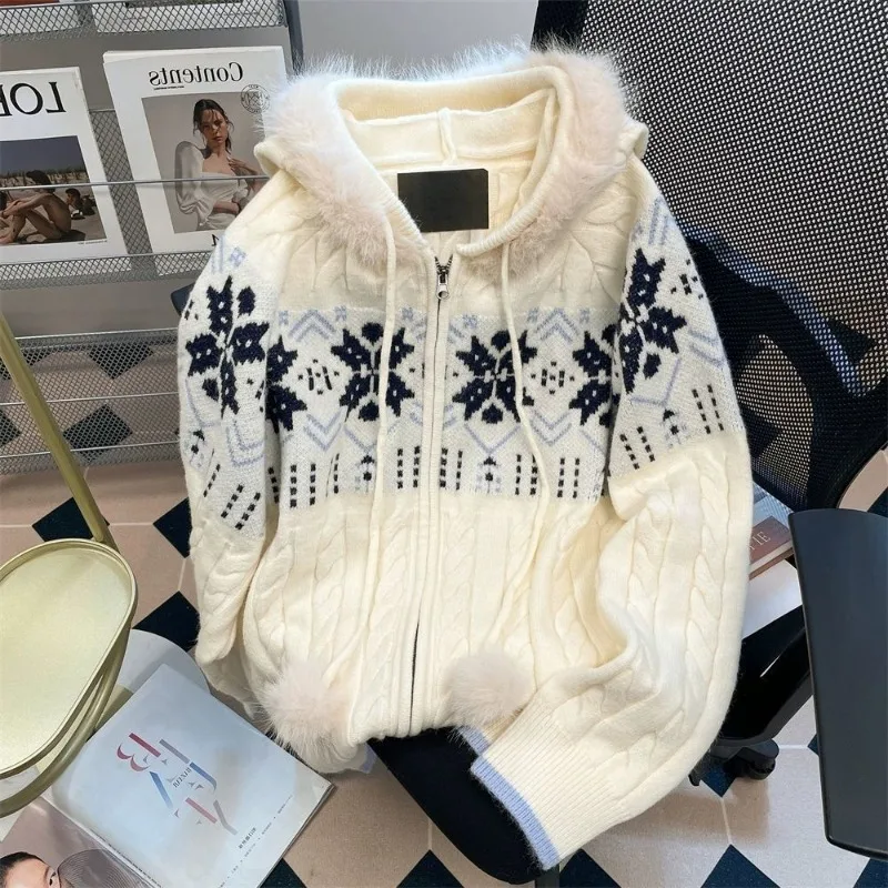Japanese Lazy Style Long Sleeve Hoodie Sweatshirts Autumn Loose Knitted Cardigan Jacket 2025 All-match New Coat Women 
Japanese Lazy Style Long Sleeve Hoodie Sweatshirts Autumn Loose Knitted Cardigan Jacket 2025 All-match New Coat Women