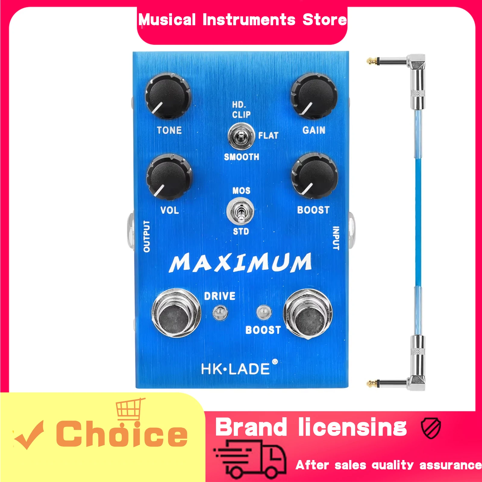HK-LADE Guitar Effects Pedal MAXIMUM Overdrive Boost Channel Wild Tone 1M Ω 8mA CLIP/FLAT/SMOOTH Multi Mode Guitar Effects Pedal
HK-LADE Guitar Effects Pedal MAXIMUM Overdrive Boost Channel Wild Tone 1M Ω 8mA CLIP/FLAT/SMOOTH Multi Mode Guitar Effects Pedal