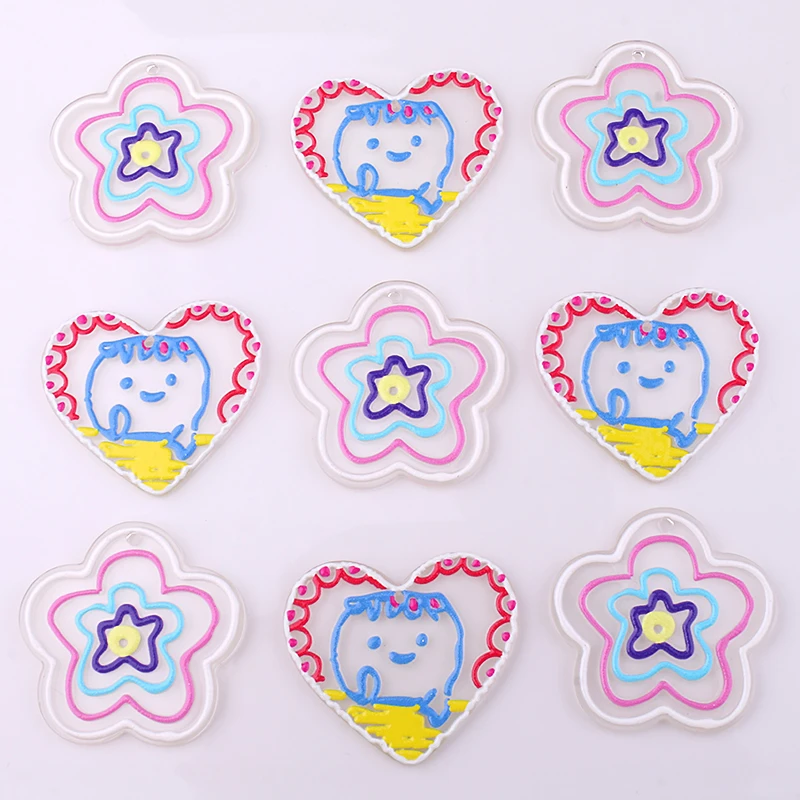 10pcs Heart Star Shape Charms Pendant for Earring Necklace Key Chain Acrylic Portrait Star Print DIY Jewelry Making Supplies
10pcs Heart Star Shape Charms Pendant for Earring Necklace Key Chain Acrylic Portrait Star Print DIY Jewelry Making Supplies