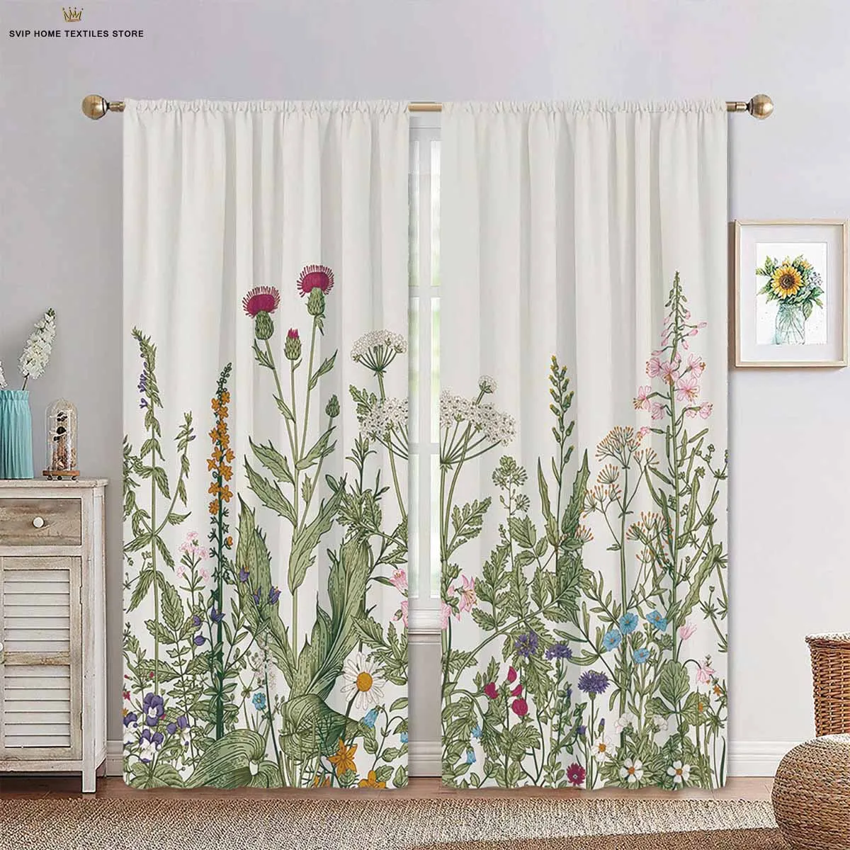 2 Pcs Of Retro Flower 3d Printed Curtains Pastoral Style Polyester Fiber Bedroom Living Room Kitchen Window Decoration Curtains
2 Pcs Of Retro Flower 3d Printed Curtains Pastoral Style Polyester Fiber Bedroom Living Room Kitchen Window Decoration Curtains