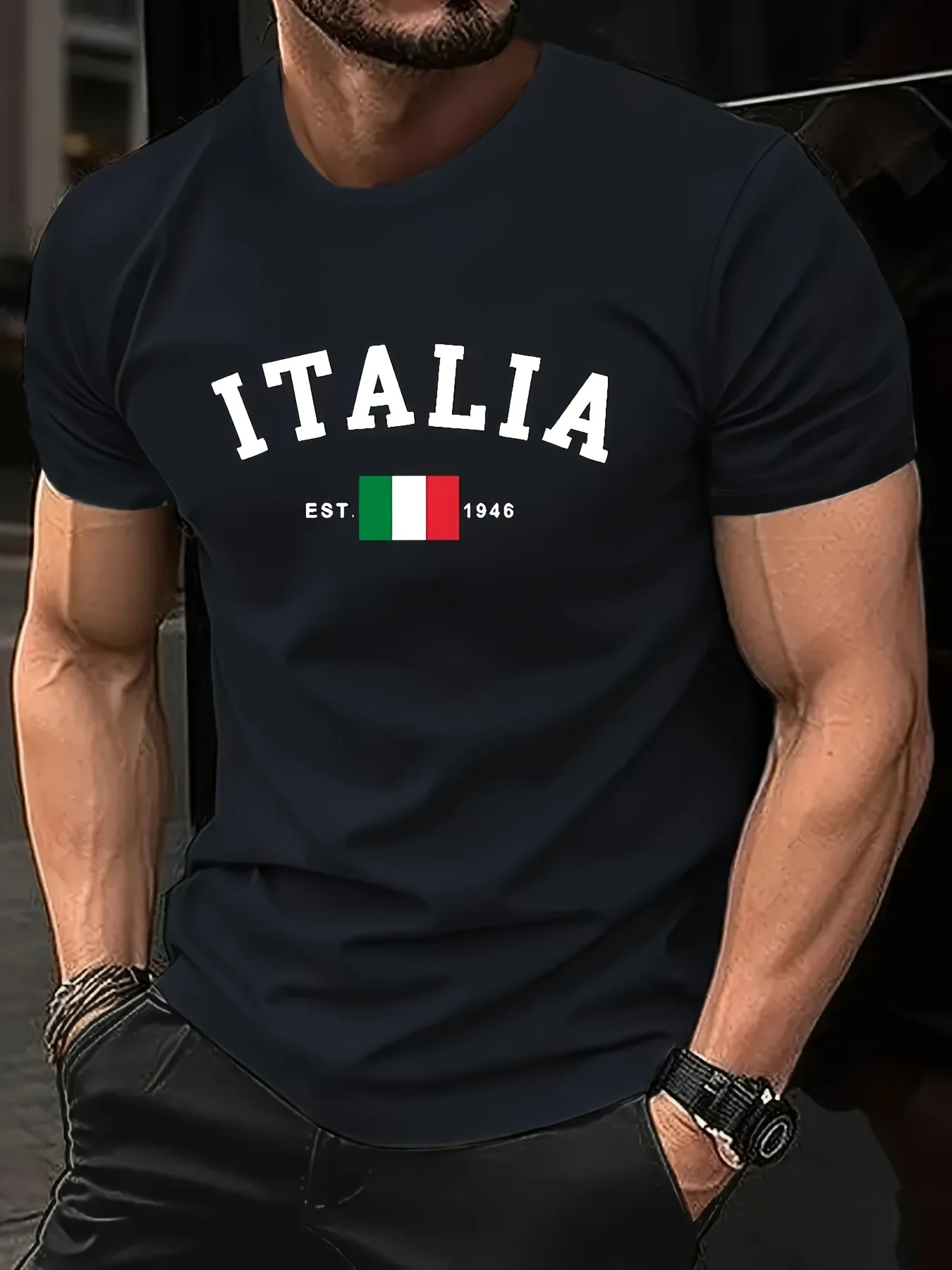 Men's Italian Flag Print T-Shirt Man Casual Comfortable Crew Neck 100% Cotton Short Sleeve Luxury Tees for Male Designer Tops
Men's Italian Flag Print T-Shirt Man Casual Comfortable Crew Neck 100% Cotton Short Sleeve Luxury Tees for Male Designer Tops