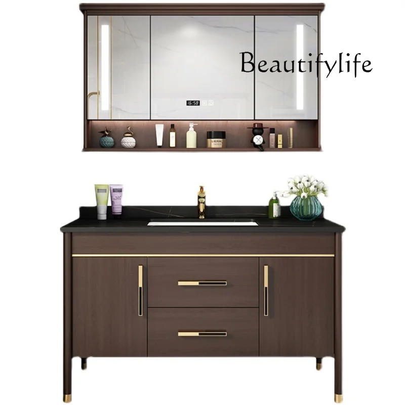 Modern new Chinese bathroom cabinet rock slab seamless ceramic basin smart toilet washstand
Modern new Chinese bathroom cabinet rock slab seamless ceramic basin smart toilet washstand