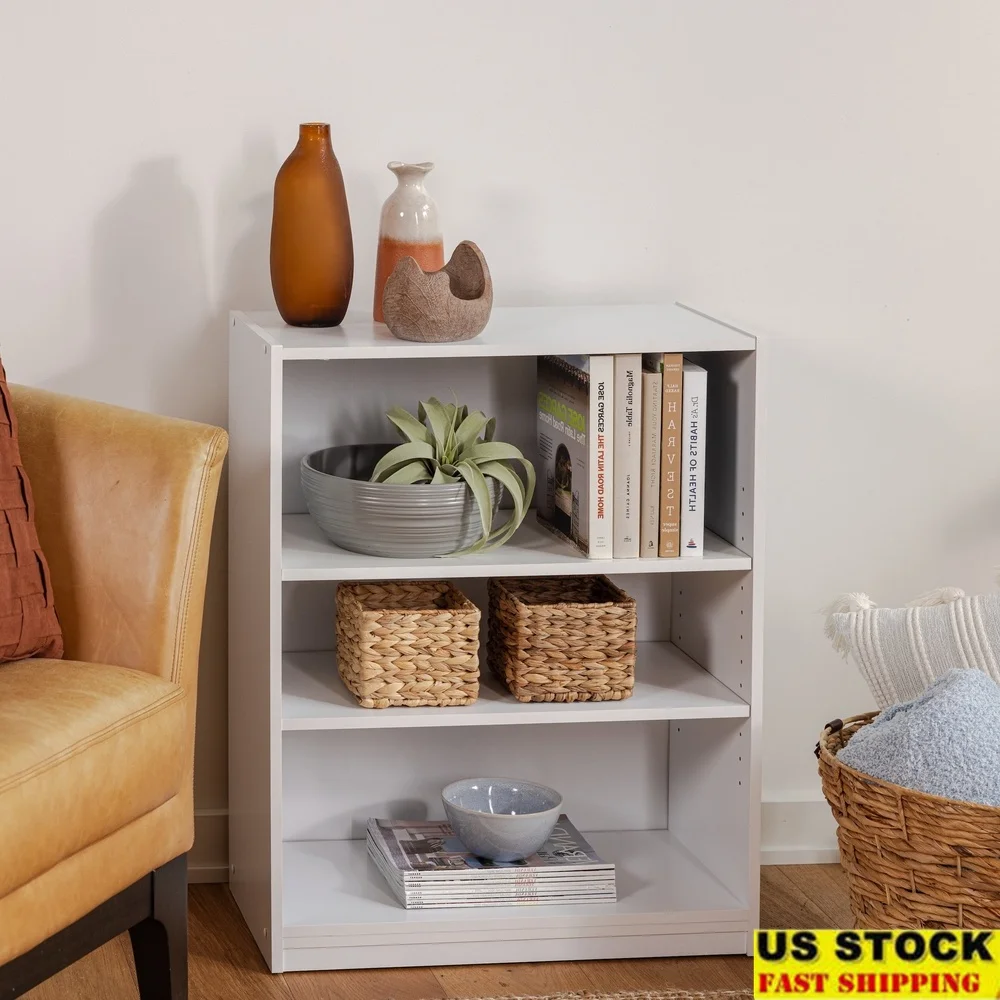 Sturdy 3-Shelf Bookcase with Adjustable Shelves Closed Back Design Perfect Office Living Room and Small Spaces
Sturdy 3-Shelf Bookcase with Adjustable Shelves Closed Back Design Perfect Office Living Room and Small Spaces