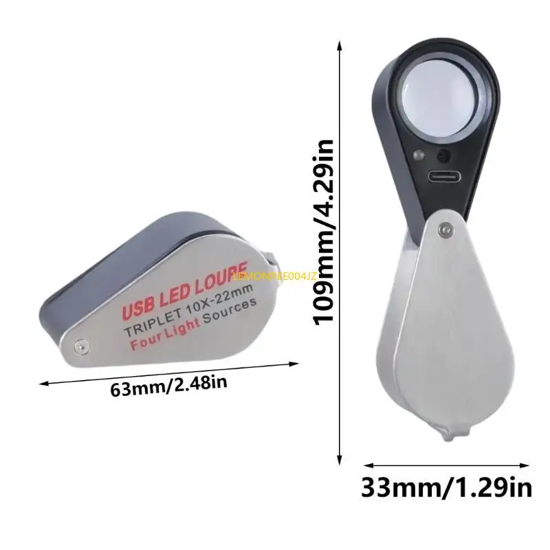 E7CD Handheld Glass 10X/20X/30X Lens with LED Light Eye Loupe for Inspection Jewelry Stamps Magnifier
E7CD Handheld Glass 10X/20X/30X Lens with LED Light Eye Loupe for Inspection Jewelry Stamps Magnifier