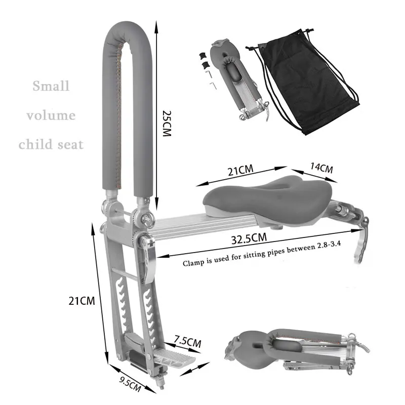 Portable Safe Front Mounted Baby Seat for Folding Bikes Unisex Mountain Bike Accessories
Portable Safe Front Mounted Baby Seat for Folding Bikes Unisex Mountain Bike Accessories