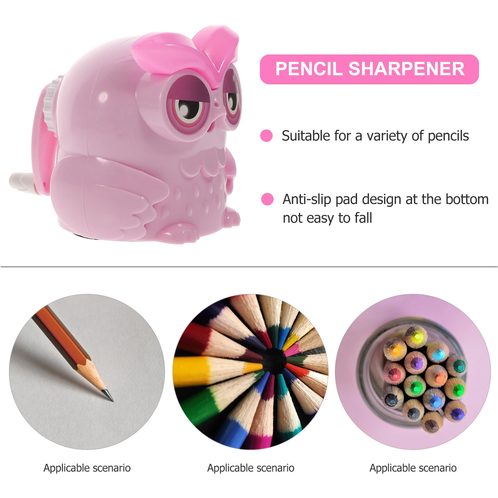 Owl Design Cartoon Semi-automatic Rotary Pencil Sharpener Best Pencil Sharpener for Students (Random Color)
Owl Design Cartoon Semi-automatic Rotary Pencil Sharpener Best Pencil Sharpener for Students (Random Color)