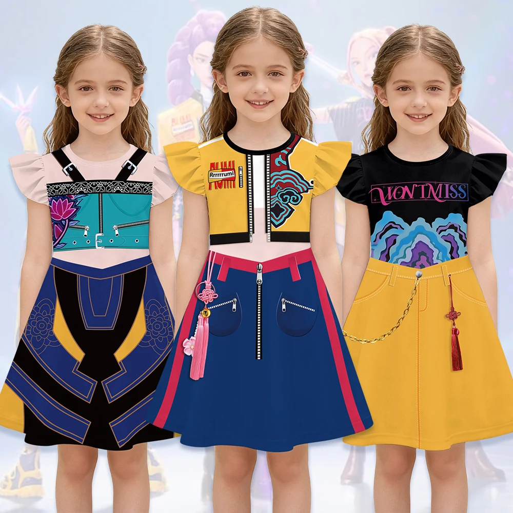 Kpop Demon Hunters Costumes for Girls Carnival Party Short Sleeves Dresses Girl Halloween Cosplay Anime Huntr/x Zoey Fancy Dress
Kpop Demon Hunters Costumes for Girls Carnival Party Short Sleeves Dresses Girl Halloween Cosplay Anime Huntr/x Zoey Fancy Dress