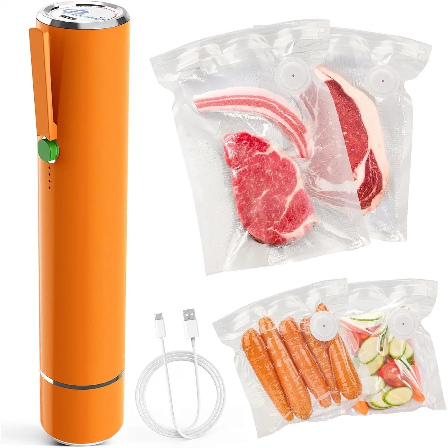 Vacuum Sealer Machine, Portable Handheld Vacuum Sealer with 40 Reusable Bags for Food Preservation
Vacuum Sealer Machine, Portable Handheld Vacuum Sealer with 40 Reusable Bags for Food Preservation