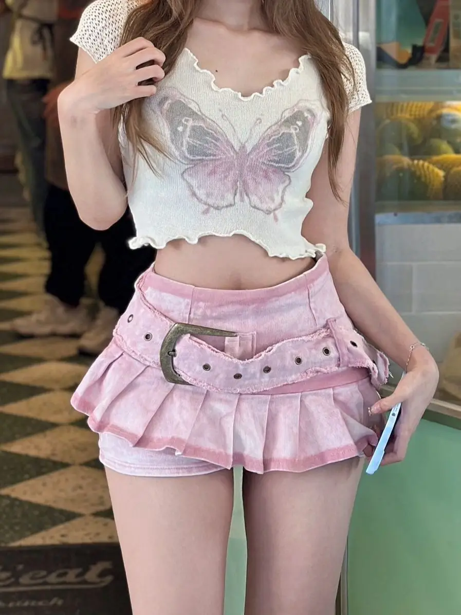 American Vintage Streetwear Y2k Punk Pink Skirts Fashion All-match Casual Pleated Mini Jupe Summer New Aesthetic Faldas Mujer
American Vintage Streetwear Y2k Punk Pink Skirts Fashion All-match Casual Pleated Mini Jupe Summer New Aesthetic Faldas Mujer
