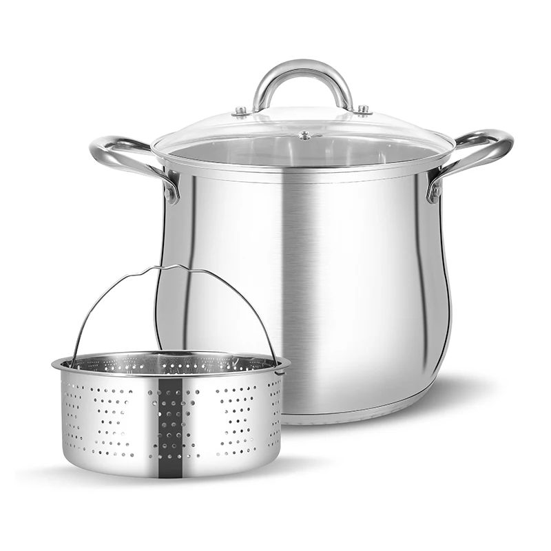 Stainless Steel Drum Shaped Pot High Soup Pot Large Capacity Anti Overflow Double Ear Soup Pot with Multi-purpose Steamer
Stainless Steel Drum Shaped Pot High Soup Pot Large Capacity Anti Overflow Double Ear Soup Pot with Multi-purpose Steamer
