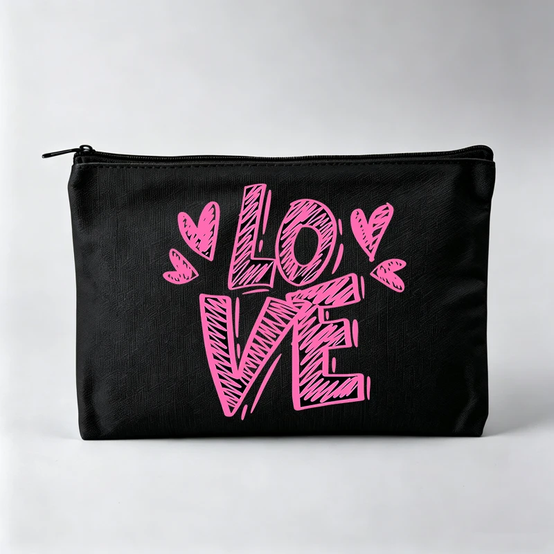 Women's Love Typography Print Makeup Bag, Zipper Cosmetic Pouch for Daily Use
Women's Love Typography Print Makeup Bag, Zipper Cosmetic Pouch for Daily Use