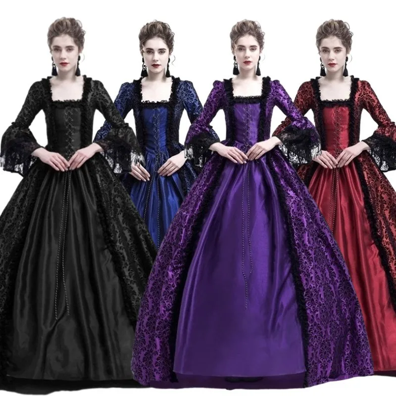 Women Vintage Court Dress Medieval Renaissance Queen Ball Costume Gothic Lace Long Sleeve Dress Victorian Party Plus Size Outfit
Women Vintage Court Dress Medieval Renaissance Queen Ball Costume Gothic Lace Long Sleeve Dress Victorian Party Plus Size Outfit