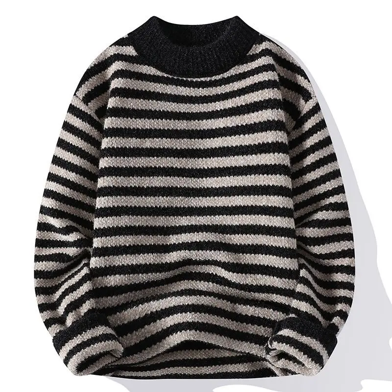 Autumn Winter Striped Short Men Sweater Vintage Fashion Korean Handsome Thick Sweater Male Warm Casual Knit Pullover Sweater
Autumn Winter Striped Short Men Sweater Vintage Fashion Korean Handsome Thick Sweater Male Warm Casual Knit Pullover Sweater