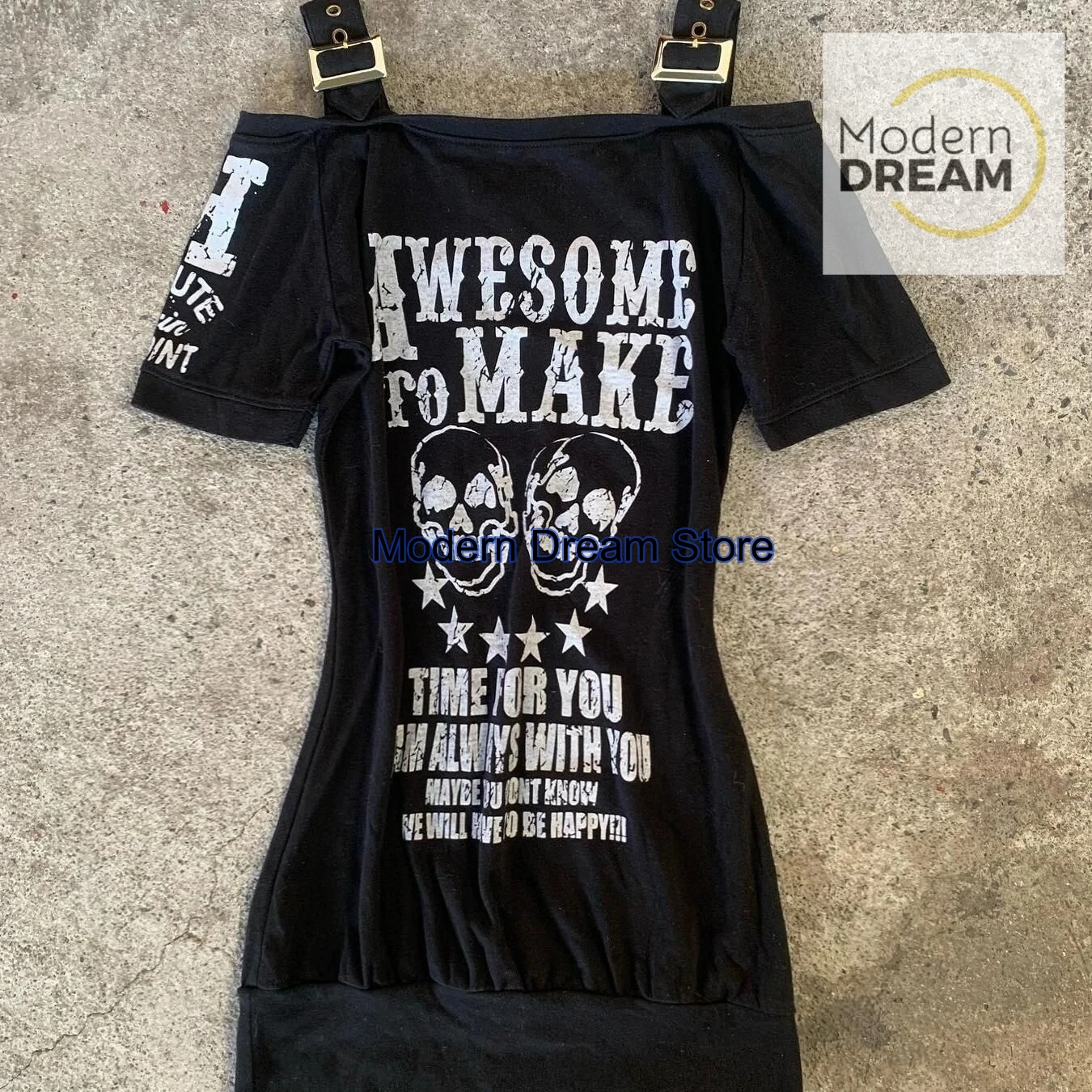 American retro one-shoulder short-sleeved dress female summer new pure cotton new punk spice girl slim slim sling bag hip skirt
American retro one-shoulder short-sleeved dress female summer new pure cotton new punk spice girl slim slim sling bag hip skirt
