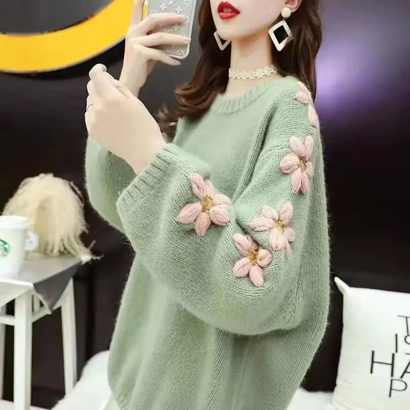 DAYIFUN Autumn Winter Knitting Pullovers Women Round Neck Bow Loose Casual Sweaters Ladies Batwing Sleeve Jumper Female Tops
DAYIFUN Autumn Winter Knitting Pullovers Women Round Neck Bow Loose Casual Sweaters Ladies Batwing Sleeve Jumper Female Tops