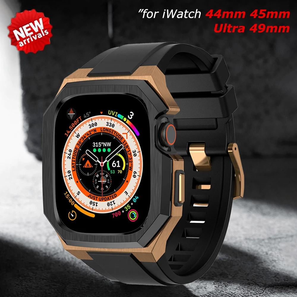 Luxury Modification Kit For Apple Watch Series 8 7 45MM Rubber Sport Bracelet Case Strap For iWatch Ultra 49mm 6 5 4 SE 44mm 45
Luxury Modification Kit For Apple Watch Series 8 7 45MM Rubber Sport Bracelet Case Strap For iWatch Ultra 49mm 6 5 4 SE 44mm 45