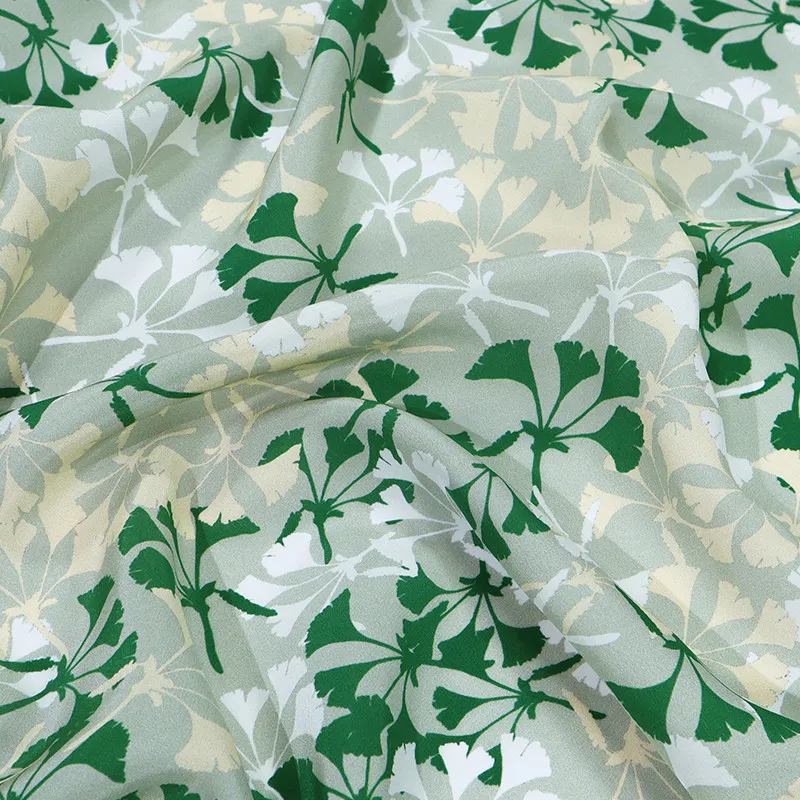 Real silk fabric ginkgo overlay, green, new double crepe fashion specials
Real silk fabric ginkgo overlay, green, new double crepe fashion specials