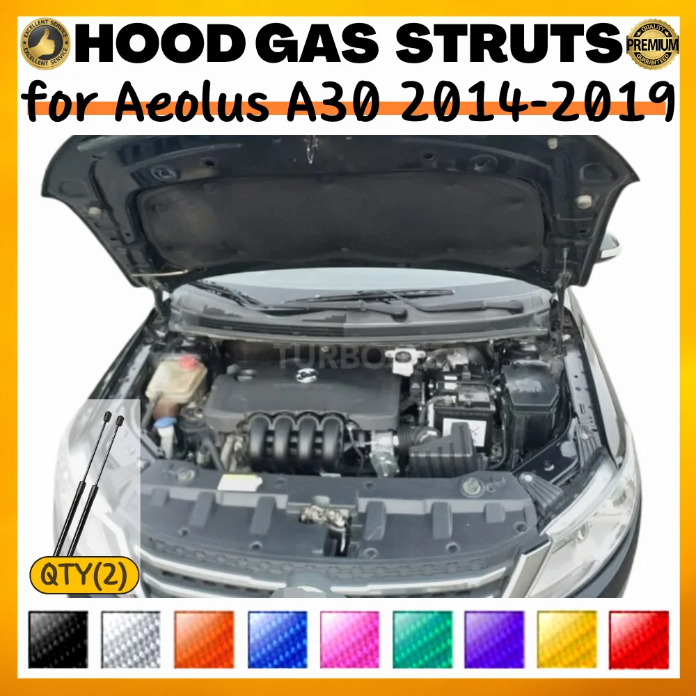 Qty(2) Hood Struts for Aeolus A30 2014-2019 Front Bonnet Modify Gas Springs Shock Absorbers Lift Supports Dampers
Qty(2) Hood Struts for Aeolus A30 2014-2019 Front Bonnet Modify Gas Springs Shock Absorbers Lift Supports Dampers