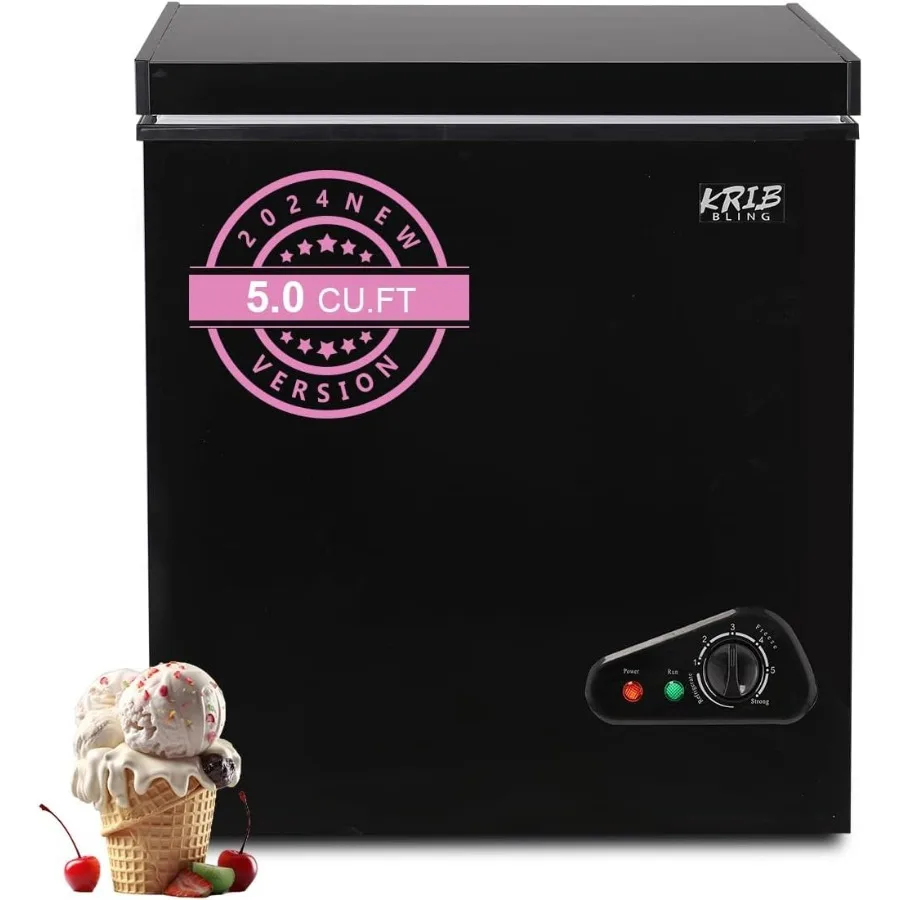 Compact Chest Freezer 5.0 cu.ft with Adjustable Thermostat and Removable Storage Basket Ideal for Kitchen Garage Basement Stora
Compact Chest Freezer 5.0 cu.ft with Adjustable Thermostat and Removable Storage Basket Ideal for Kitchen Garage Basement Stora
