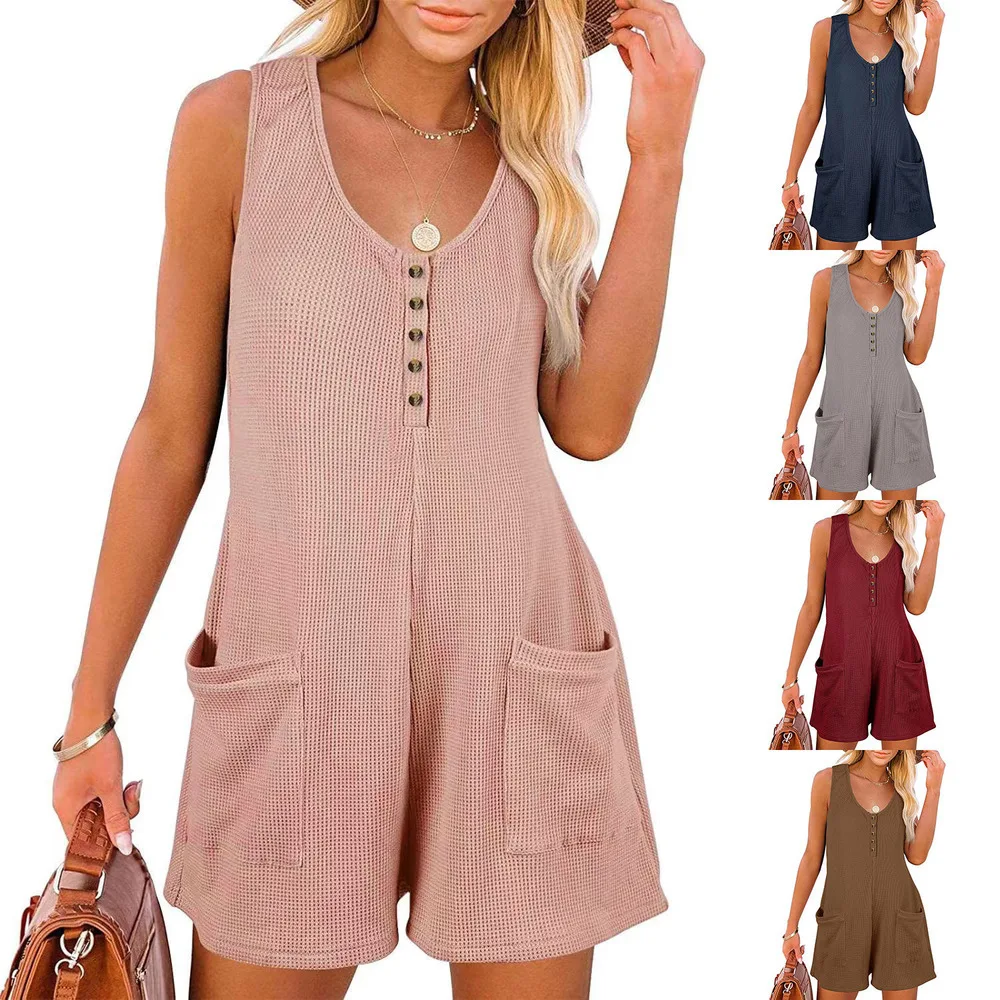 New Trendy 2025 Summer Womens Casual Button Pocket Jumpsuit Romper Stylish Comfortable Outfit for Short Fashion
New Trendy 2025 Summer Womens Casual Button Pocket Jumpsuit Romper Stylish Comfortable Outfit for Short Fashion