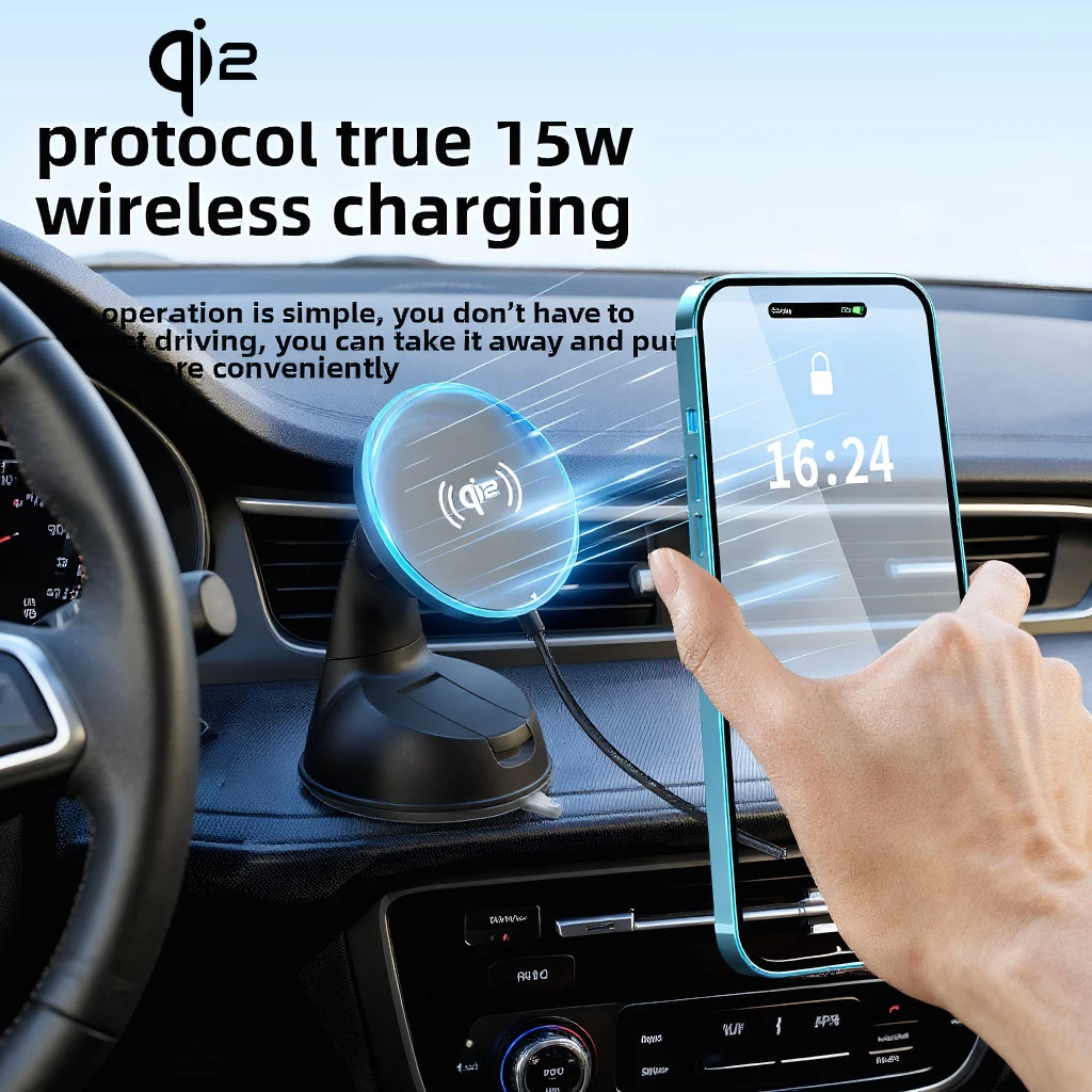 QI2 Magnetic Car Charger MagSafe Stand 15W Fast Wireless Charger Certified Air Vent Clip Phone Holder for iPhone Android
QI2 Magnetic Car Charger MagSafe Stand 15W Fast Wireless Charger Certified Air Vent Clip Phone Holder for iPhone Android
