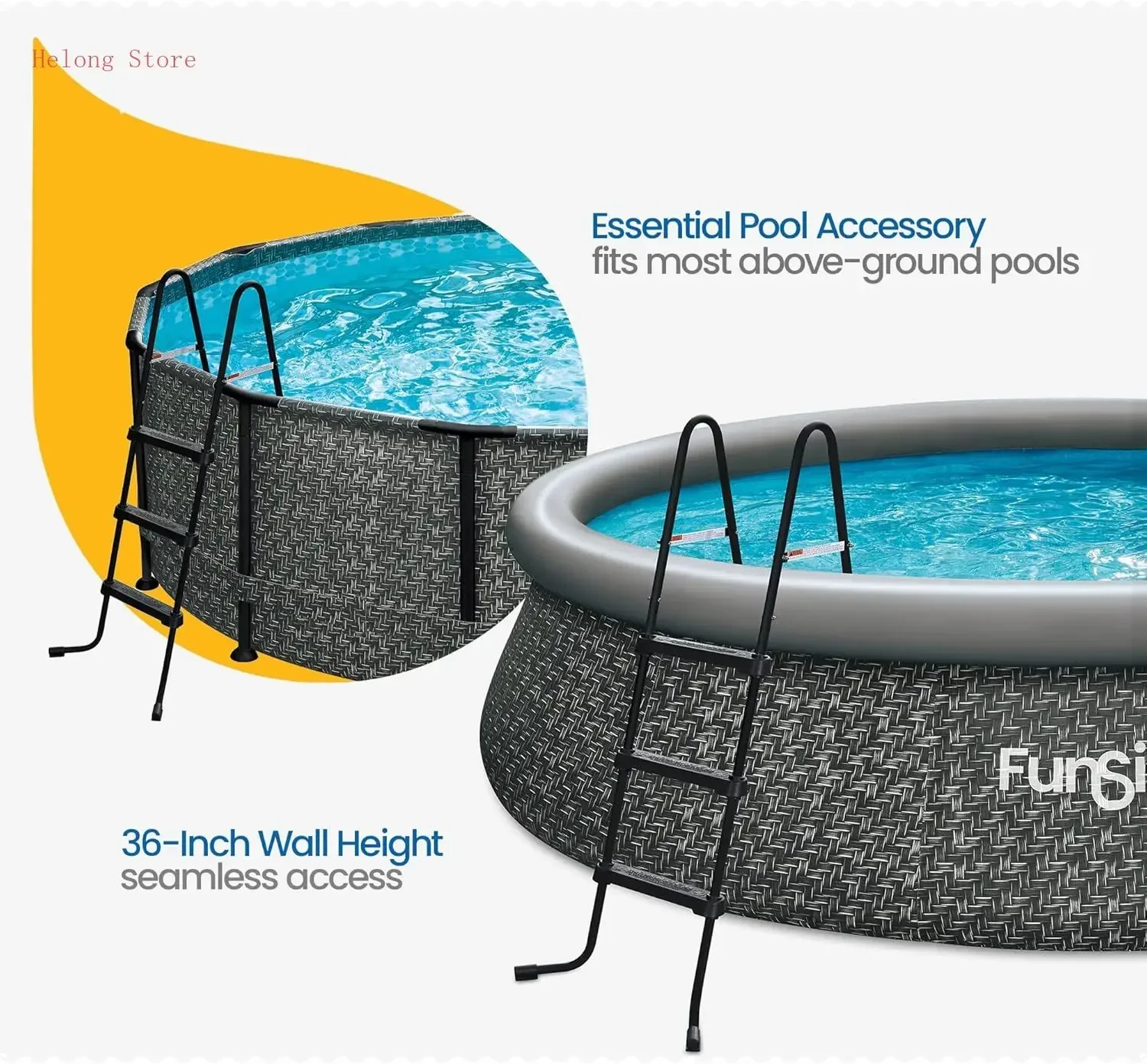 SureStep 3 Step Lightweight Steel Outdoor Above Ground Swimming Pool Ladder with Non Slip Feet for Outdoor Use, Black
SureStep 3 Step Lightweight Steel Outdoor Above Ground Swimming Pool Ladder with Non Slip Feet for Outdoor Use, Black
