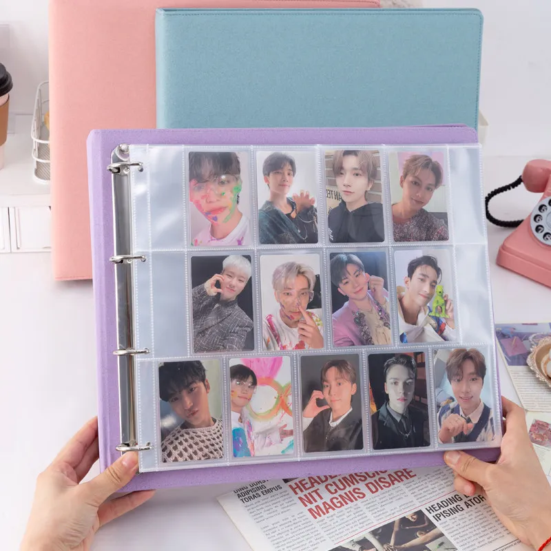 13-Pocket 4-Ring Binder 650 Slots PU Leather Photo Card Album Oshikatsu for KPOP Seventeen Pokemon Yu-Gi-Oh Trading Card Storage
13-Pocket 4-Ring Binder 650 Slots PU Leather Photo Card Album Oshikatsu for KPOP Seventeen Pokemon Yu-Gi-Oh Trading Card Storage