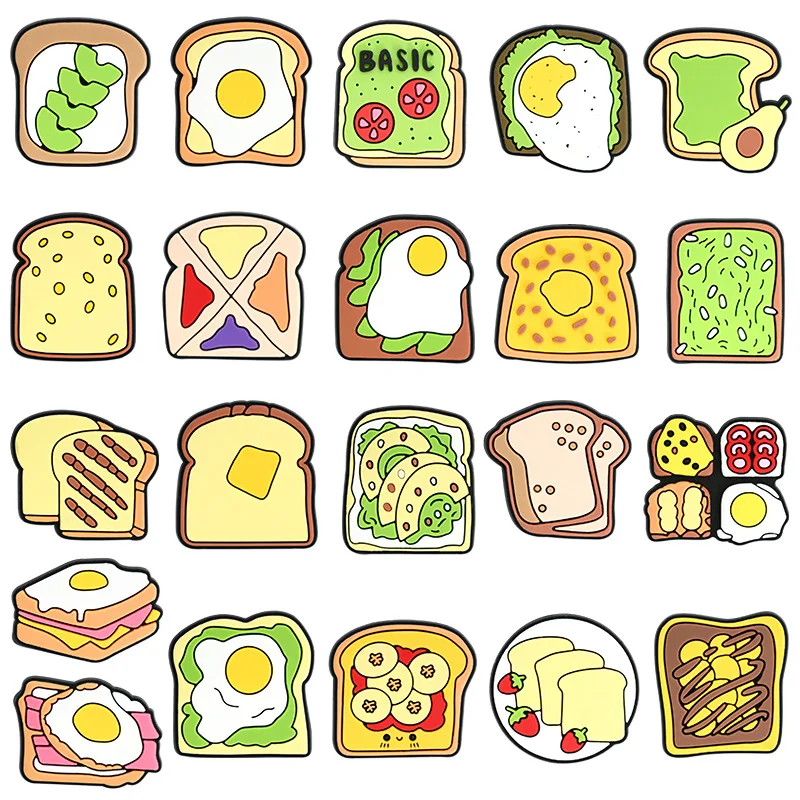 1/21pcs bread food PVC shoe Charms Slippers Buckle combination Fit Wristbands accessories Decoration Bands gift unisex party
1/21pcs bread food PVC shoe Charms Slippers Buckle combination Fit Wristbands accessories Decoration Bands gift unisex party