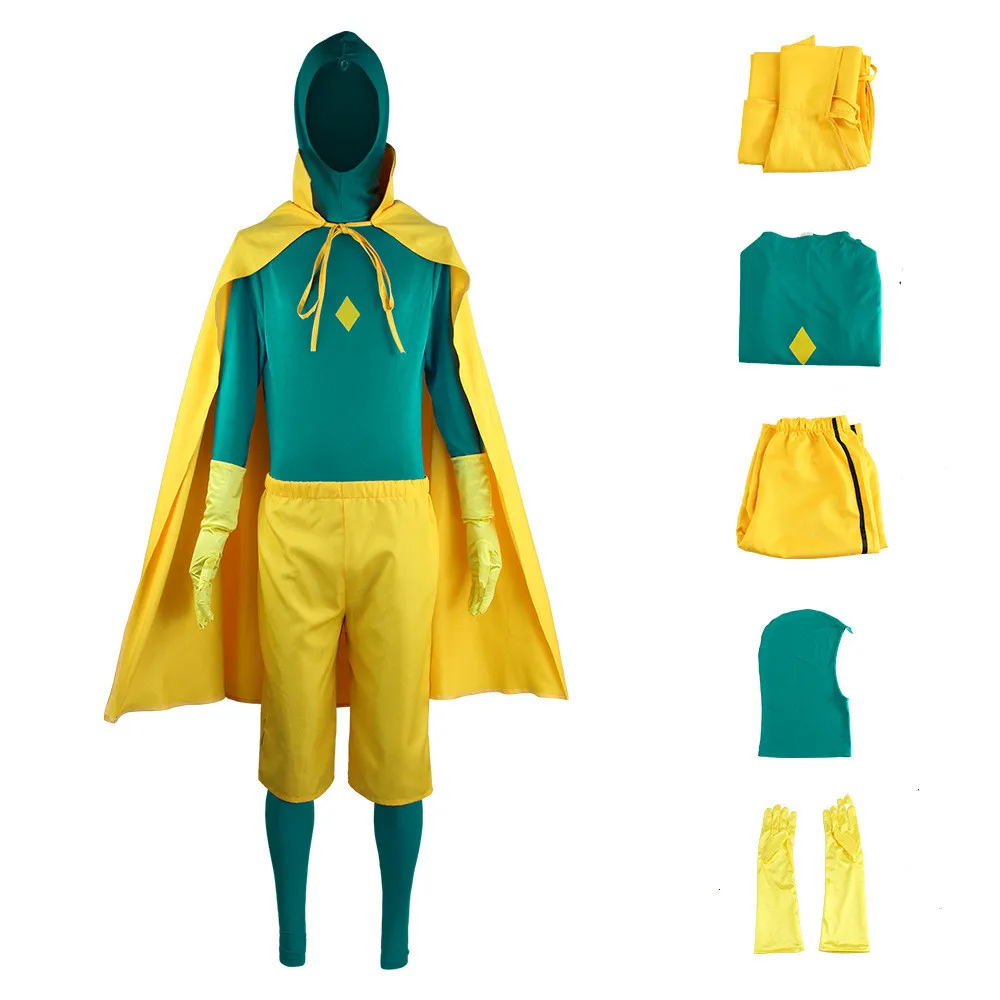 Takerlama Superhero Cosplay Jumpsuit with Yellow Cloak Cap Adult Halloween Costume Bodysuit Shorts Gloves Outfits Sets
Takerlama Superhero Cosplay Jumpsuit with Yellow Cloak Cap Adult Halloween Costume Bodysuit Shorts Gloves Outfits Sets
