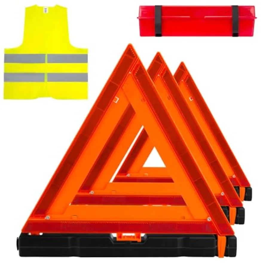 3Pack Car Warning Triangle Heavy Reflective Warning Road Safety Triangle Kit Suitable for car Breakdown and Temporary Parking o
3Pack Car Warning Triangle Heavy Reflective Warning Road Safety Triangle Kit Suitable for car Breakdown and Temporary Parking o