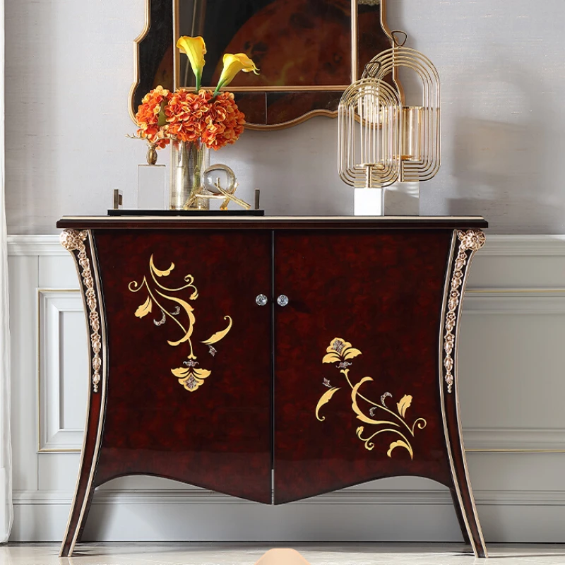 Neoclassical entrance cabinet, European style solid wood carved entrance counter edge cabinet EF1
Neoclassical entrance cabinet, European style solid wood carved entrance counter edge cabinet EF1