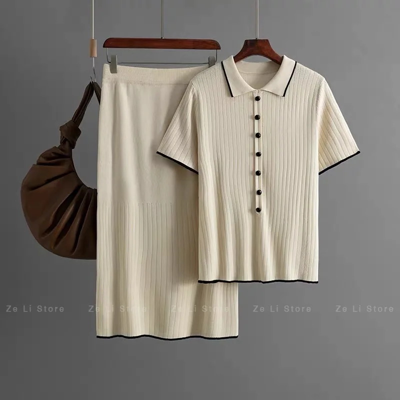 2026 Spring/summer New Knitted Cardigan & Midi Skirt Two-piece Set - Women's Notch Collar Short Sleeve Skirt Suit
2026 Spring/summer New Knitted Cardigan & Midi Skirt Two-piece Set - Women's Notch Collar Short Sleeve Skirt Suit