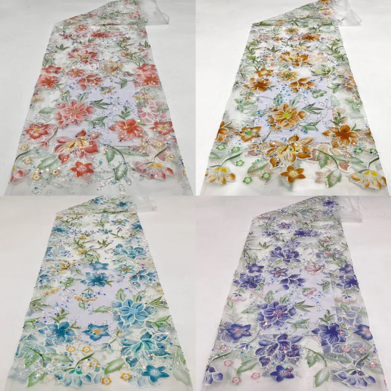 5 Yard Designer Sewing New Plant Milk Silk Laser Embroidery Beads Sequin Women's Dress Evening Children's Clothing Pearl Fabric
5 Yard Designer Sewing New Plant Milk Silk Laser Embroidery Beads Sequin Women's Dress Evening Children's Clothing Pearl Fabric