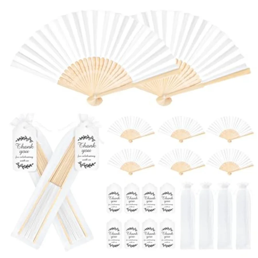 50Set Wedding Hand Fans Party Favors Paper Folding Handheld Fans Bulk, DIY Bamboo Fans with Thank Tag Organza Bag for Guests Br
50Set Wedding Hand Fans Party Favors Paper Folding Handheld Fans Bulk, DIY Bamboo Fans with Thank Tag Organza Bag for Guests Br