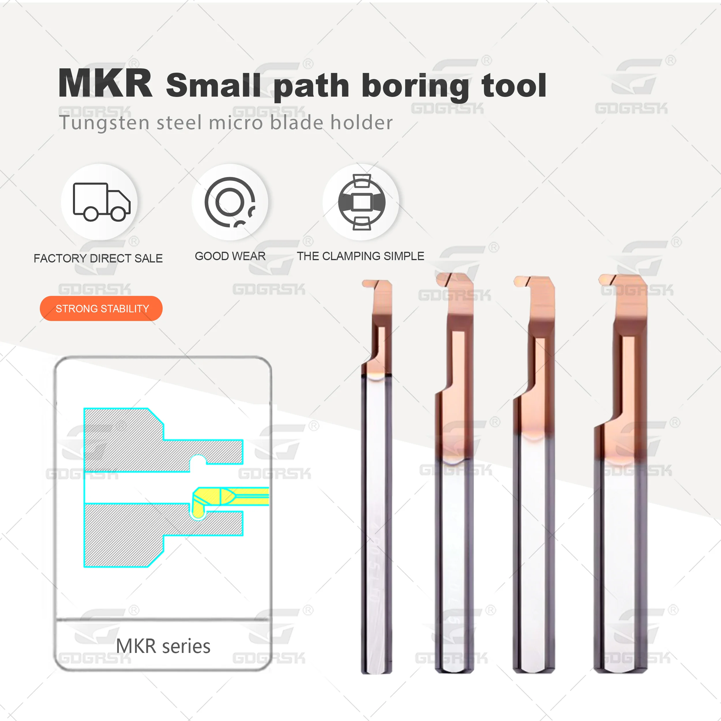 Токарный станок с ЧПУ Серия MKR Расточные инструменты с малым отверстием MKR4 MKR5 MKR6 MKR8 L10/15/22/30 Универсальный токарный расточный инструмент с малой апертурой
Токарный станок с ЧПУ Серия MKR Расточные инструменты с малым отверстием MKR4 MKR5 MKR6 MKR8 L10/15/22/30 Универсальный токарный расточный инструмент с малой апертурой