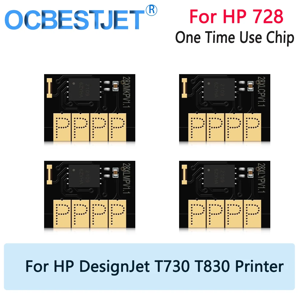 OCBESTJET For HP 728 Ink Cartridge Chip For HP Designjet T730 T830 Printer (4 color 130ML available)
OCBESTJET For HP 728 Ink Cartridge Chip For HP Designjet T730 T830 Printer (4 color 130ML available)