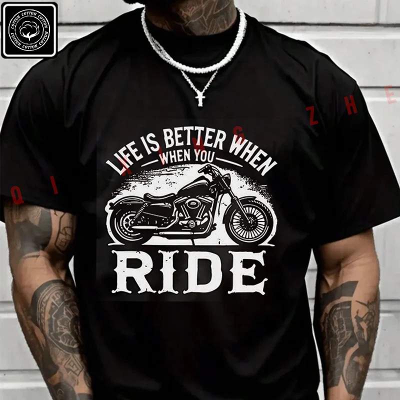 Men's And Women's T-shirt Summer New Moto Cotton Tee Live Motorcycle Graphic Short-sleeved Spring Autumn Top
Men's And Women's T-shirt Summer New Moto Cotton Tee Live Motorcycle Graphic Short-sleeved Spring Autumn Top