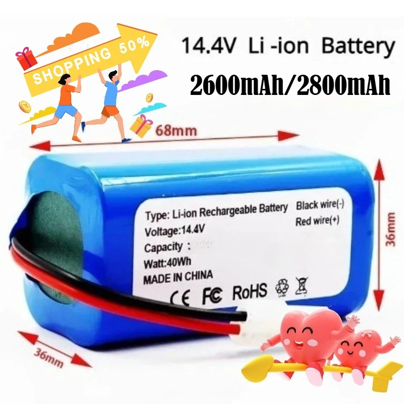 18650 Battery 14.4V 2600mAh/2800mAh Lithium-ion Battery for G1 Mi Essential Rechargeable Batteries
18650 Battery 14.4V 2600mAh/2800mAh Lithium-ion Battery for G1 Mi Essential Rechargeable Batteries